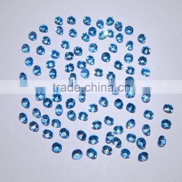 NATURAL SWISS BLUE TOPAZ CUT FACETED GOOD COLOR & QUALITY 4 MM ROUND LOT