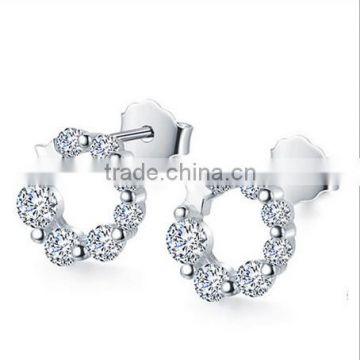 strong shining artficial diamond CZ zircon beaded office lady popular latest fancy stud earring