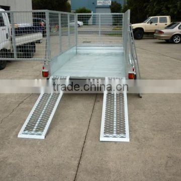 Galvanized double tandem farm trailer with cage
