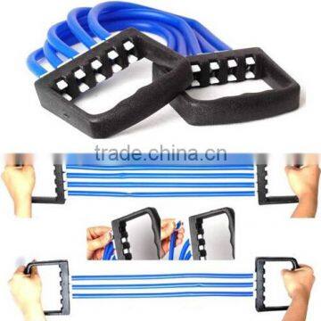 Chest Arm Resistance Tubing Band Strength Pull Exercise Toning Muscle Stretching