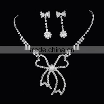 Fashion Rhinestone Bow Tie Crystal Bridal Jewelry Set