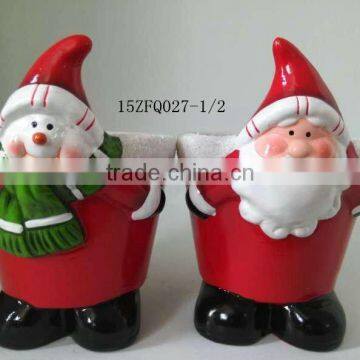 Christmas Snowman Santa Claus ceramic pots decorations flower pots gifts