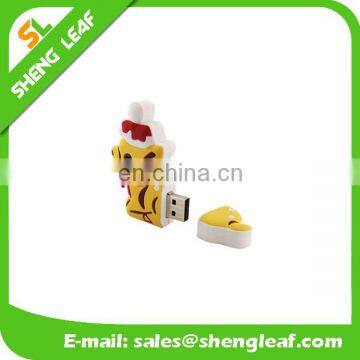 customized Christmas elk design special soft rubber usb flash drive
