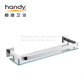 Stainless Steel Bathroom Glass Shelf With Bar