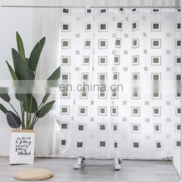 factory direct sale frost printed pe shower curtain