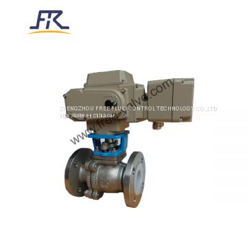 2PC PFA Lined Ball Valve with electric operation for chemical industry
