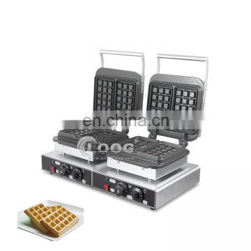 2020 New Arrival Catering Equipment Square Twin Waffle Maker Commercial Double Waffle Machine Maker Non Stick