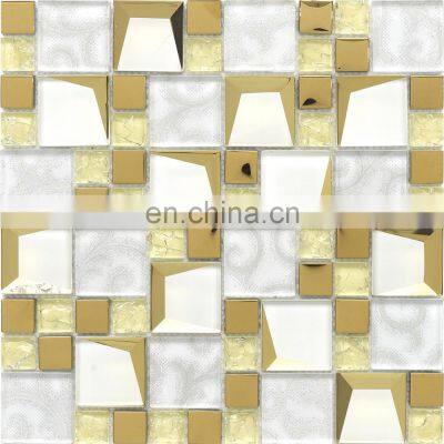 Decorative crystal glass mosaic tile mosaic pins pastilha glass mosaic