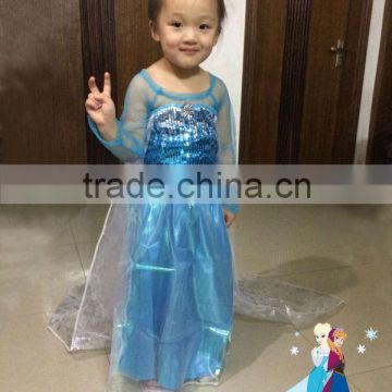 Elsa dress cosplay costume in frozen fluffy tutu princess dress costume for kids