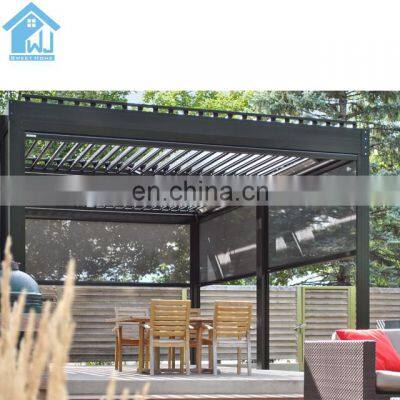 European motorized retractable sliding waterproof outdoor aluminium pergola canopy