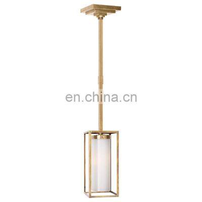 Modern Minimalist Brass Chandelier with LED Light Source Kitchen Dining Room Hotel Bedroom Living Room Glass Iron Lamp Body