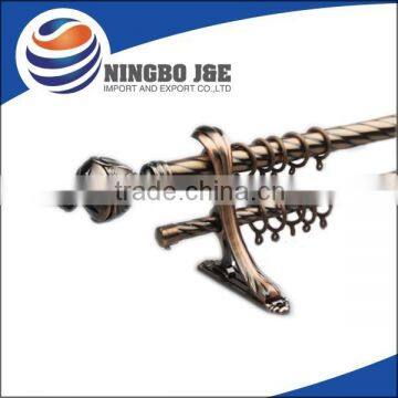 AC plating emboss double iron curtain rod