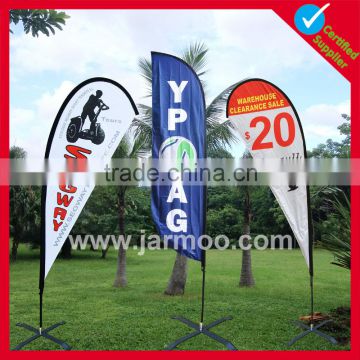 Personalized Logo 110g knitted Polyester feather beach banner