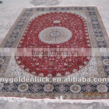 6x9 double knotted persian design 400L kashmiri silk carpets