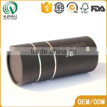 Round recyclable silver foil logo black cosmetic paper tube packaging cardboard tube packaging                        
                                                Quality Choice