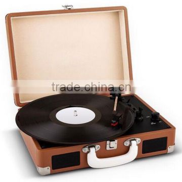 New Hot sale cheap portable leather suitcase turntable with MP3 converter Antique