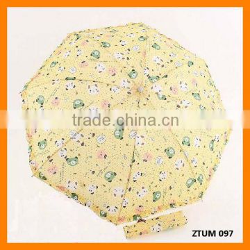 Fashion Little Bear Print Polka Dot Triple Folding Umbrella