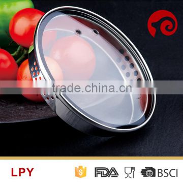 L type high base tempered glass cover with wide rim