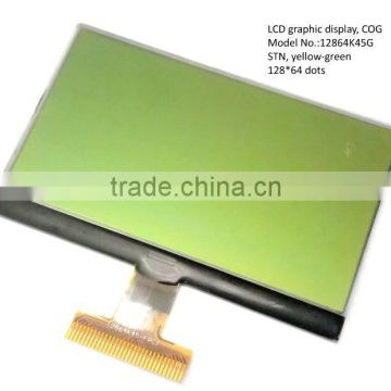 STN Type Graphic lcd module 128x64 with yellow green backlight