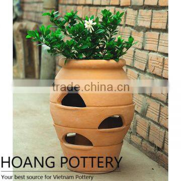 Impress Design Terracotta Flower Jar / Planter - Vietnamese Ceramic