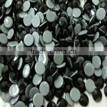 China factory wholesale decorative shiny leed free and multi size loose flat back hotfix black rhinestone for garment