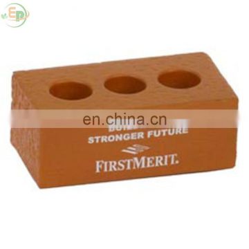 PU Toy Custom Printed Brick With Holes Stress Reliever For Advertising Ever Promos