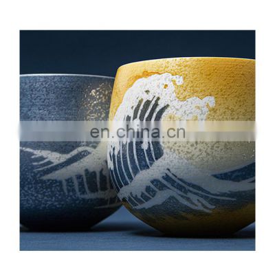 Wave Gold Blue Arita Porcelain Modern Color Quality Ceramic Tea Cups And Mugs Coffee