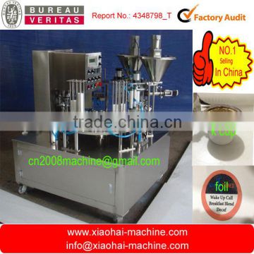 Rotary type coffee capsule filling and sealing machine for K cup