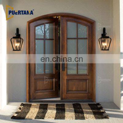 Solid Wood 100% Mahogany Double Front Door Finished Door Main Entrance Wooden Door Design