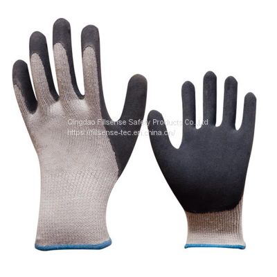 10Gauge 21S Cotton Liner Latex Micro Sandy Palm and Thumb Coated Agricultural Work Gloves