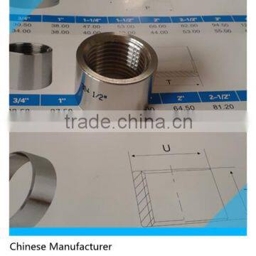 SS Half Pipe Coupling CNC Machined for Kettle 1/2" BSP Female Thread
