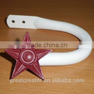 Metal Curtain Hook w/ Red Star Curtain Finial