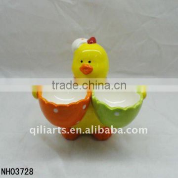 Easter chicken porcelain easter candle holder