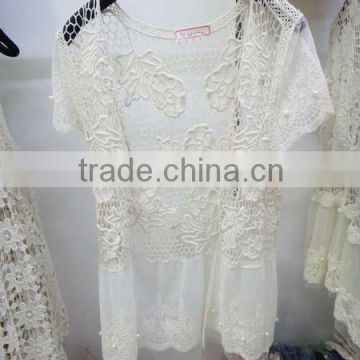 Chaming filigree embroidered water-soluble flower pattern vest