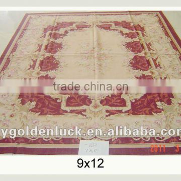 9x12 Fine handmade aubusson types antique wool carpet