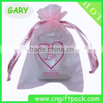 Sheer Hair Packaging Bags Pink Organza Hair Extensions Bag