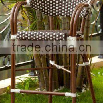 Outdoor aluminum bamboo bar stool, vintage bar chair, leisure restaurant cocktail chair