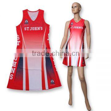 latest design custom sublimated women netball dress