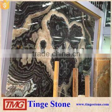 Black Dragon Onyx Marble Tile For Wall Cladding