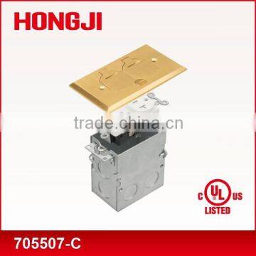 120V AC 15A/20A UL approved Brass Flip lid assembly brass Floor box