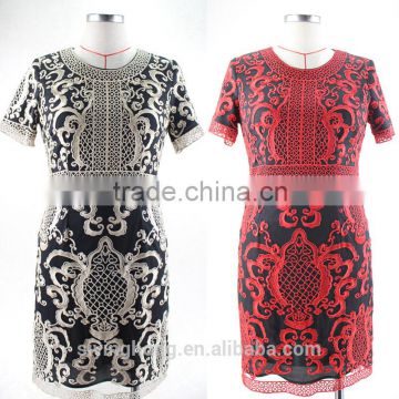 Hot selling Southeast Asia North America high-end own design embroidery women dress
