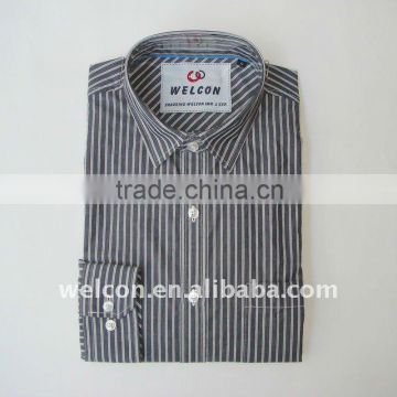 Latest men's long sleeve style stripe classic business dress 100% cotton shirt
