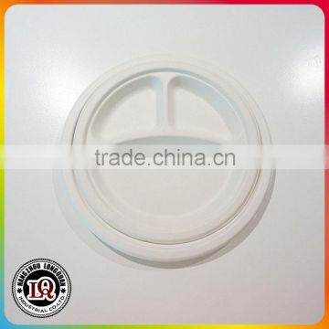 Disposable Biodegradable 9" 10" 3 Compartments Round Plate