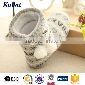 Crochet knitting gray cashmere lady fashion shoe