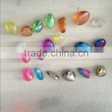 Wholesale small colourful aura quartz crystal stone for decoration