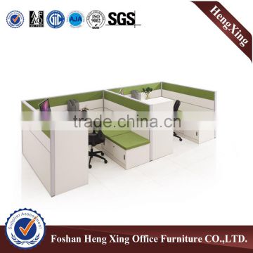 Aluminum frame design workstation 2 person wooden office cubicle (HX-PT630)