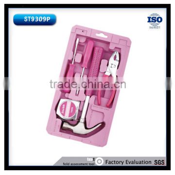 6pcs Hand tools names home repair lady pink maintenance tools kit