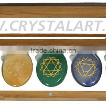 Chakra Engraved Oval Shape with case