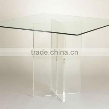 clear acrylic dining table cross base