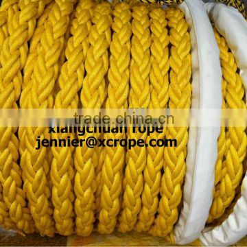 8 Strands PP mixed with Polyester rope Dia 80mm/yellow/mooring rope